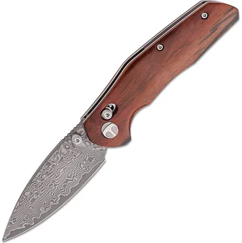 kapesní nůž Bestech Ronan Damašek Kyselinou leptaný Červené růžové dřevo BMK02L