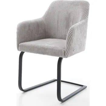 Jídelní židle DELIFE Jídelní židle Greg-Flex plyšový manšestr stříbrně šedá jídelní židle plochá černá taštičkové pružiny