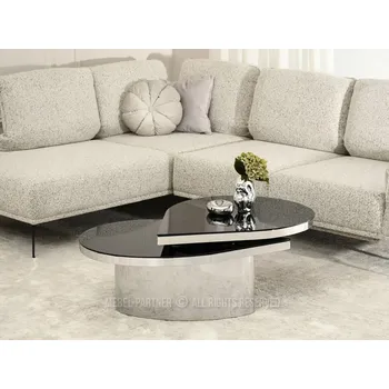 Konferenční stolek Designový konferenční stolek Elemento - černé sklo / chrom