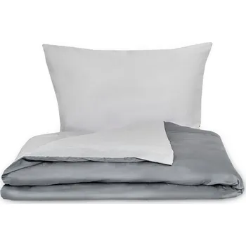 Povlečení Kvalitex Luxury Collection tmavě šedé světle šedé satén povlečení 140x200 70x90 Bettwäschegröße: 1+2, 220x200, 70x90cm