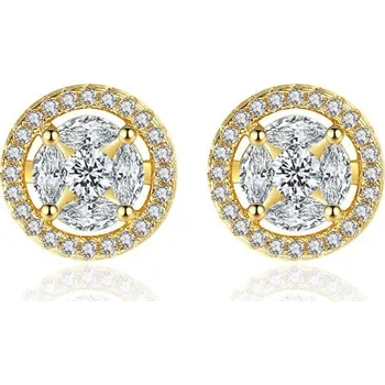 Náušnice Flamenco Mystique Náušnice z chirurgické oceli pokovené 14k zlatem s kubickou zirkonií KST3301