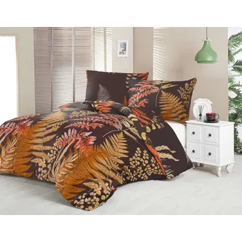 Povlečení Kvalitex Saténové povlečení LUXURY COLLECTION 140x200, 70x90cm KAPRADÍ hnědé Bettwäschegröße: 1+1, 140x200, 70x90cm