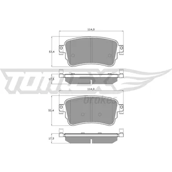 Brzdová destička Sada brzdových destiček, kotoučová brzda TOMEX TX 18-64