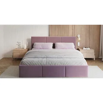Postel Čalouněná postel FRESIA 180x200cm Fialová Paris s úložným prostorem kovový rošt