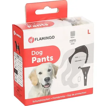 Obleček pro psa Hárací kalhotky pro psy Flamingo - černá, 40-49 cm (L) + 4 ks vložky