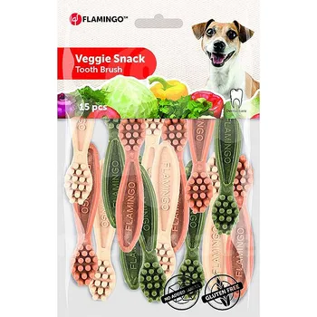 Pamlsek pro psa Flamingo - Veggie Snack - Vegetariánské dentální pamlsky pro psy - 7,5 cm (15 kusů)