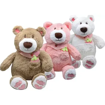 plyšák Plyšový medvídek s růžovým ouškem 48 cm