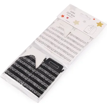 Dárková mini krabička s visačkou, střední, 4 stříbrná