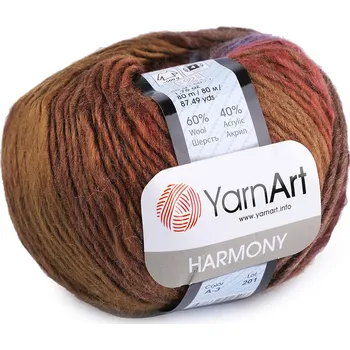 Příze Pletací příze Harmony 50 g, střední, 9 (A-3 201) hnědá