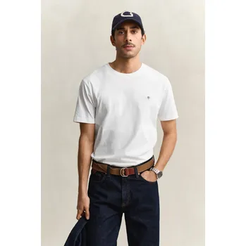 Pánské tričko TRIČKO GANT REG SHIELD SS T-SHIRT WHITE