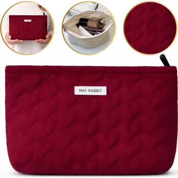 Kosmetická taška Flamenco Mystique Jednokomorová prošívaná kosmetická taštička ve tvaru srdce, vínová, 25 x 5 x 18 cm, KS120BOR