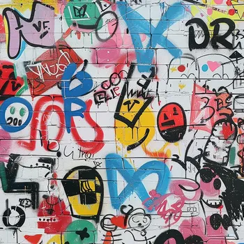 Zbytek - Teplákovina Takoy 150 cm brick graffiti