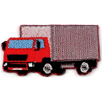 Nažehlovačka dopravní prostředky, malé, 9 červená náklaďák