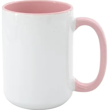 Hrnek SubliT MAX 450 ml - barevný vnitřek a ucho - růžový