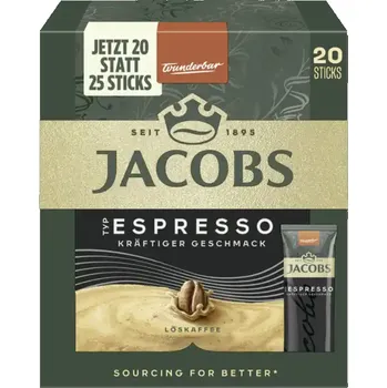 Jacobs Espresso rozpustná káva porcovaná 20 ks 36 g