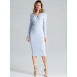 FIGL Modré pletené šaty M637 Light Blue Světle modrá