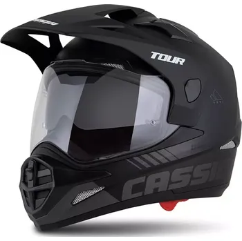 Auto-moto Enduro přilba Cassida Tour 2.0 Dual matná černo-šedá s černým matným kšiltem L