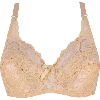 Podprsenka Růža měkce vyztužená podprsenka s krajkou 6001 100E béžová