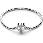 Elenys stříbrný rhodiovaný náramek na přívěsky Srdce