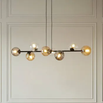 EMIBIG LIGHTING Závěsné světlo Glassy, 8 žárovek, černé, grafit/jantar/čiré - Ø skleněný stínidlo 14 cm černá, grafitová, jantarová, čirá 8 x 10 W LED - Doprava zdarma