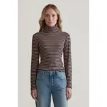 ROLÁK GANT SLIM STRIPED RIB TURTLENECK CARAMEL BEIGE