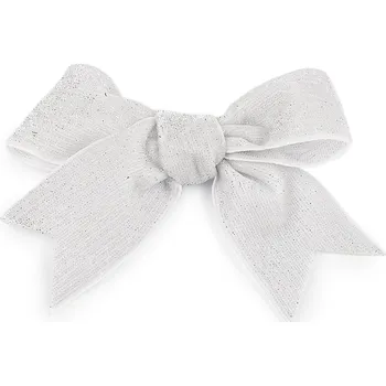 Vánoční dekorace Vánoční mašle sametová 11x9 cm, malé, 6 stříbrná stříbrná