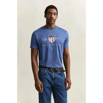 Pánské tričko TRIČKO GANT REG ARCHIVE SHIELD SS T-SHIRT VINTAGE BLUE
