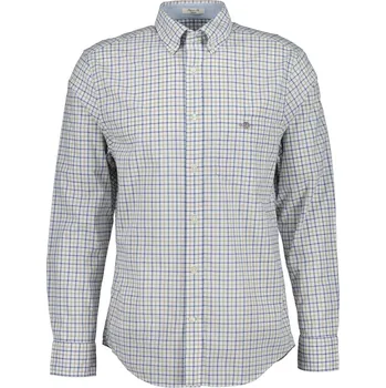 Pánská košile KOŠILE GANT REG CLASSIC POPLIN CHECK TAUPE BEIGE