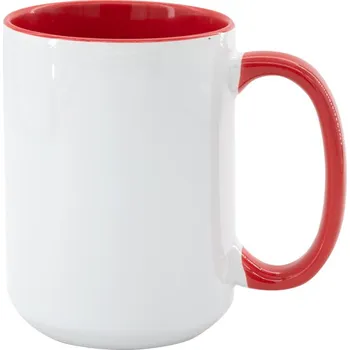 Hrnek SubliT MAX 450 ml - barevný vnitřek a ucho - červená