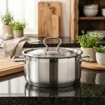 TESCOMA Home Profi nízký 4 l - nerezový hrnec s pokličkou