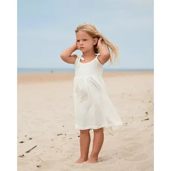 Dívčí šaty Dívčí šaty JOŽÁNEK s vázáním na ramenou, smetanové