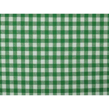 Bavlněná látka / plátno Kanafas větší kostka / káro, barva 6 zelená