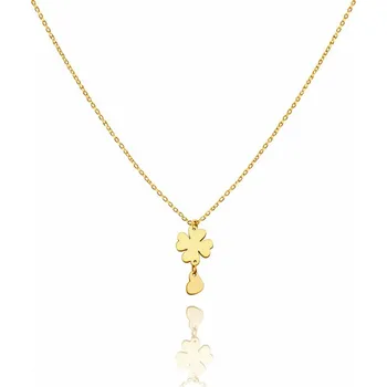 Náhrdelník Flamenco Mystique Náhrdelník z chirurgické oceli pokovený 14k zlatem CLOVER a srdce NST2242