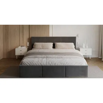 Postel Čalouněná postel FRESIA 90x200cm Šedá Paris s úložným prostorem kovový rošt