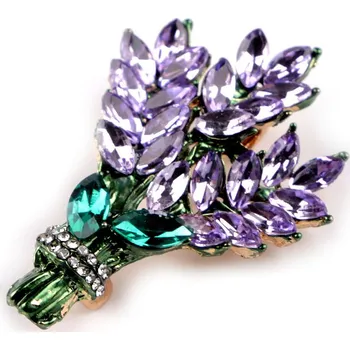 Brož Brož s broušenými kamínky levandule