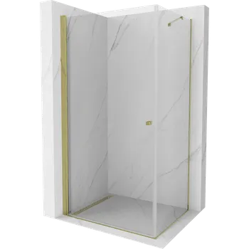 Mexen Pretoria, sprchový kout 100 (dveře) x 70 (stěna) cm, 6mm čiré sklo, zlatý profil, 852-100-070-50-00