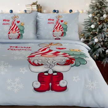 Vánoční povlečení 160x200 cm sada vánoční skřítek