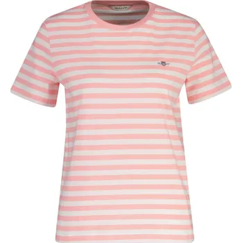 Dámské tričko TRIČKO GANT REG STRIPED SHIELD SS T-SHIRT LILLY PINK