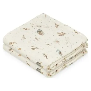 látková plena Cam Cam Copenhagen Mušelínové pleny s potiskem GOTS, 2 ks - Sea Garden