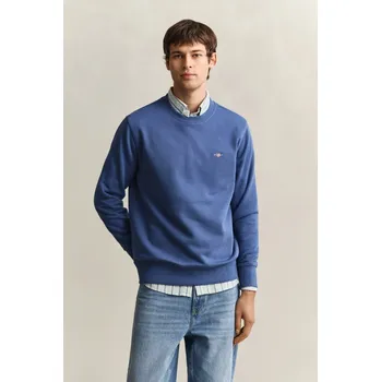 Pánská mikina MIKINA GANT REG SHIELD C-NECK SWEAT VINTAGE BLUE