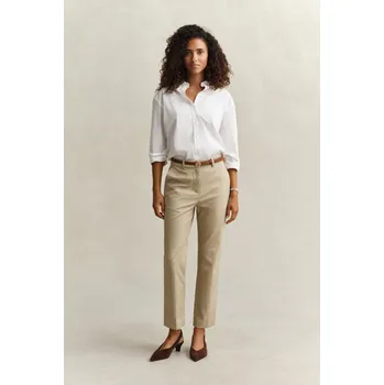 Dámské kalhoty KALHOTY GANT SLIM SLACK OAT BEIGE