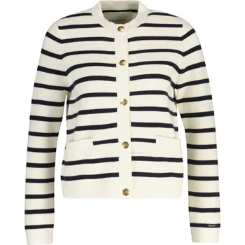 Dámský svetr KARDIGÁN GANT COTTON KNIT JACKET CREAM