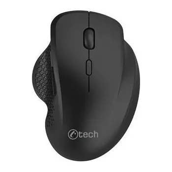 Myš C-TECH myš WLM-14BK Dual mode, bezdrátová, ergo, BT5.0 + 2,4GHz, 1600DPI, 6 tlačítek, USB nano receiver, černá