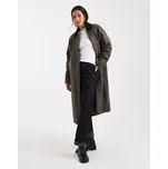 ONLY longline padded barn jacket in washed chocolate-Green