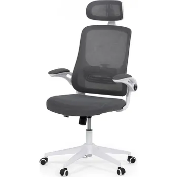 Židle kancelářská, šedá síťovina, šedý plast, plastový kříž, kolečka pro tvrdé podlahy