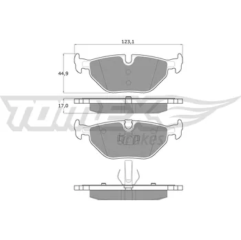 Brzdová destička Sada brzdových destiček, kotoučová brzda TOMEX TX 13-17