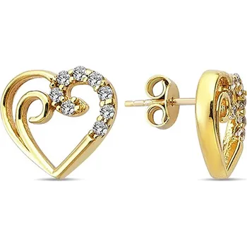 Náušnice JVD Dámské peckové zlaté náušnice se zirkony na puzetku ryz. 585/1000 ZE0902XJ71-4300