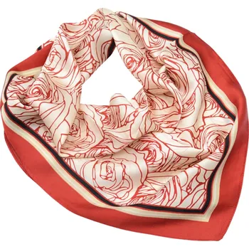 Šátek Šátek - béžový s oranžovým květinovým potiskem