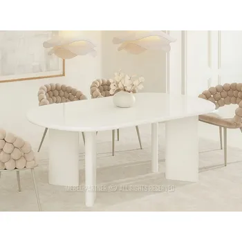Jídelní stůl Elegantní jídelní stůl BEVAN - bílý lesk / bílý