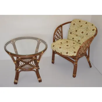 Sedací souprava Ratanová sedací souprava Bahama 1+1 hnědá Oliver